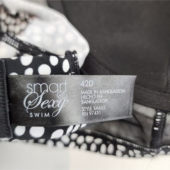 Smart & Sexy New Black & White Polka Dot Bra Size 42D - Picture 10 of 12